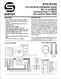Datasheet STK10C68 manufacturer Неопределенные