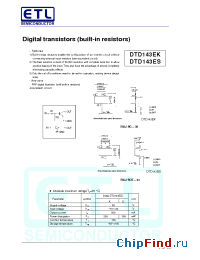 Datasheet DTD143EK manufacturer E-Tech