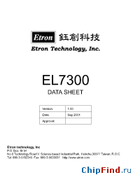 Datasheet EL7300 manufacturer Etron