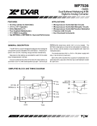 Datasheet MP7528CD manufacturer Exar