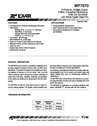 Datasheet MP7670AN manufacturer Exar
