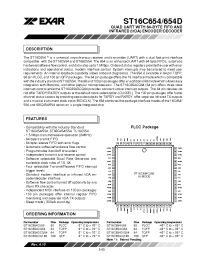 Datasheet ST16654 manufacturer Exar