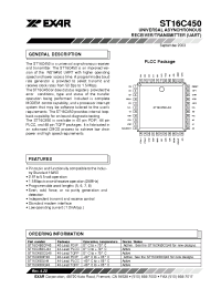 Datasheet ST16C450IJ44 manufacturer Exar