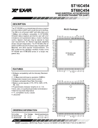 Datasheet ST16C454CJ68 manufacturer Exar