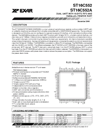 Datasheet ST16C552 manufacturer Exar