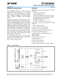 Datasheet ST16C650ACJ44 manufacturer Exar