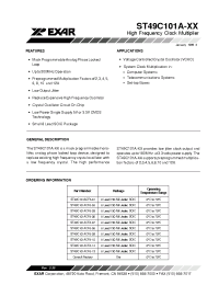Datasheet ST49C101A-07 manufacturer Exar