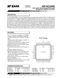 Datasheet XR16C2850IP manufacturer Exar