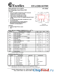 Datasheet EFA120D-SOT89 manufacturer Excelics