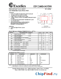 Datasheet EFC240D-SOT89 manufacturer Excelics