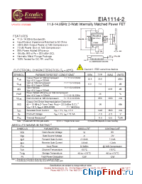 Datasheet EIA1114-2 manufacturer Excelics