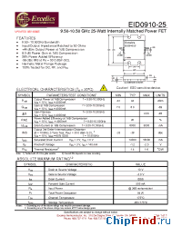 Datasheet EID0910-15 manufacturer Excelics
