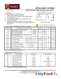 Datasheet EPA240D-CP083 manufacturer Excelics
