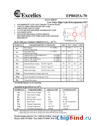 Datasheet EPB025A-70 manufacturer Excelics