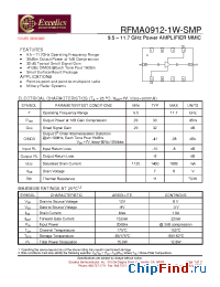 Datasheet RFMA0912 manufacturer Excelics