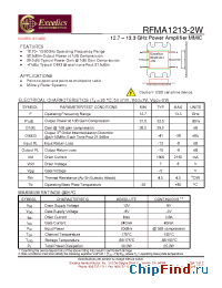 Datasheet RFMA1213-2W manufacturer Excelics