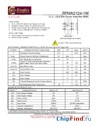 Datasheet RFMA2124-1W manufacturer Excelics