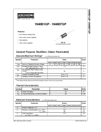 Datasheet 1N4001GP...1N4007GP manufacturer Fairchild