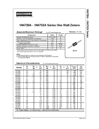 Datasheet 1N4728-4752 manufacturer Fairchild