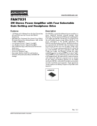 Datasheet FAN7031MTF manufacturer Fairchild