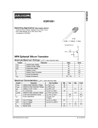 Datasheet KSR1001 manufacturer Fairchild