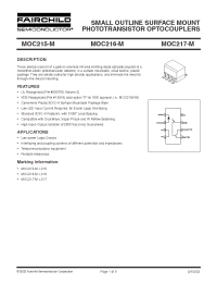 Datasheet MOC215 manufacturer Fairchild