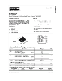Datasheet SI4963DY manufacturer Fairchild
