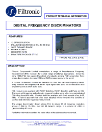 Datasheet DR050 manufacturer Filtronic