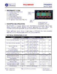 Datasheet FPD4000V manufacturer Filtronic