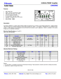 Datasheet LMA208G manufacturer Filtronic
