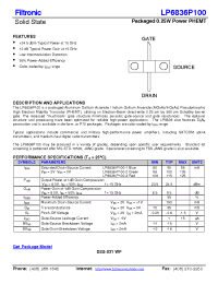 Datasheet LP6836P100 manufacturer Filtronic