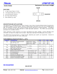 Datasheet LP6872P100-3 manufacturer Filtronic