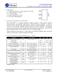 Datasheet LP750SOT89-2 manufacturer Filtronic