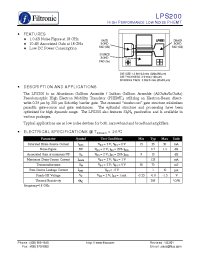 Datasheet LPS200 manufacturer Filtronic