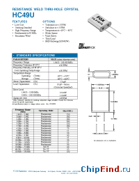 Datasheet HC49U manufacturer Fox Electronics