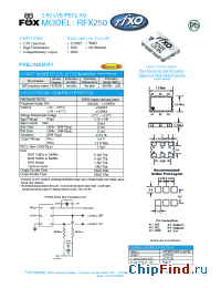 Datasheet RFX250 manufacturer Fox Electronics