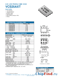 Datasheet VCS25AXT-128 manufacturer Fox Electronics