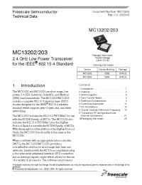 Datasheet MC13202 manufacturer Freescale