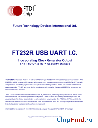 Datasheet FT232R manufacturer FTDI Chip