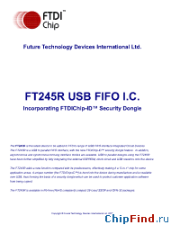 Datasheet FT245R manufacturer FTDI Chip