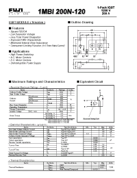 Datasheet 1MBI200N-120 manufacturer Fuji