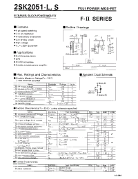 Datasheet 2SK2051-S manufacturer Fuji