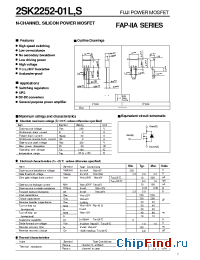 Datasheet 2SK2252-01LS manufacturer Fuji