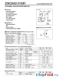 Datasheet 2SK2642-01MR manufacturer Fuji
