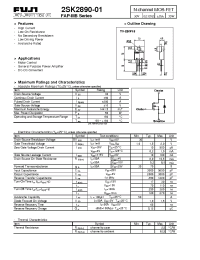 Datasheet 2SK2890-01 manufacturer Fuji