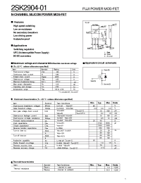 Datasheet 2SK2904-01 manufacturer Fuji