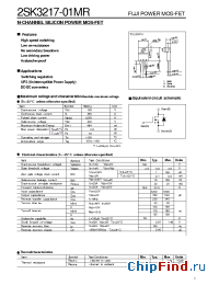 Datasheet 2SK3217-01MR manufacturer Fuji