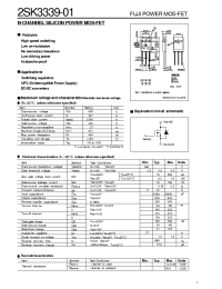 Datasheet 2SK3339-01 manufacturer Fuji