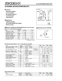 Datasheet 2SK3363-01 manufacturer Fuji