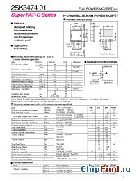 Datasheet 2SK3474-01 manufacturer Fuji